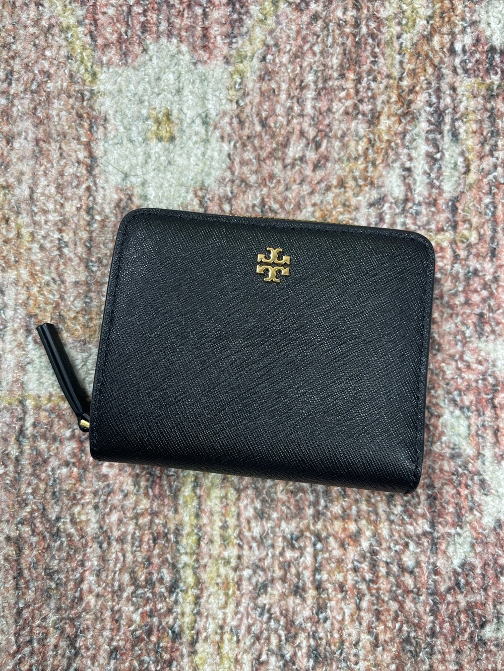 NEW Tory Burch Emerson Mini Leather Wallet Black